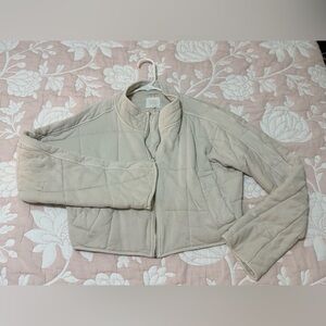 Cotton Beige Quilted Jacket
